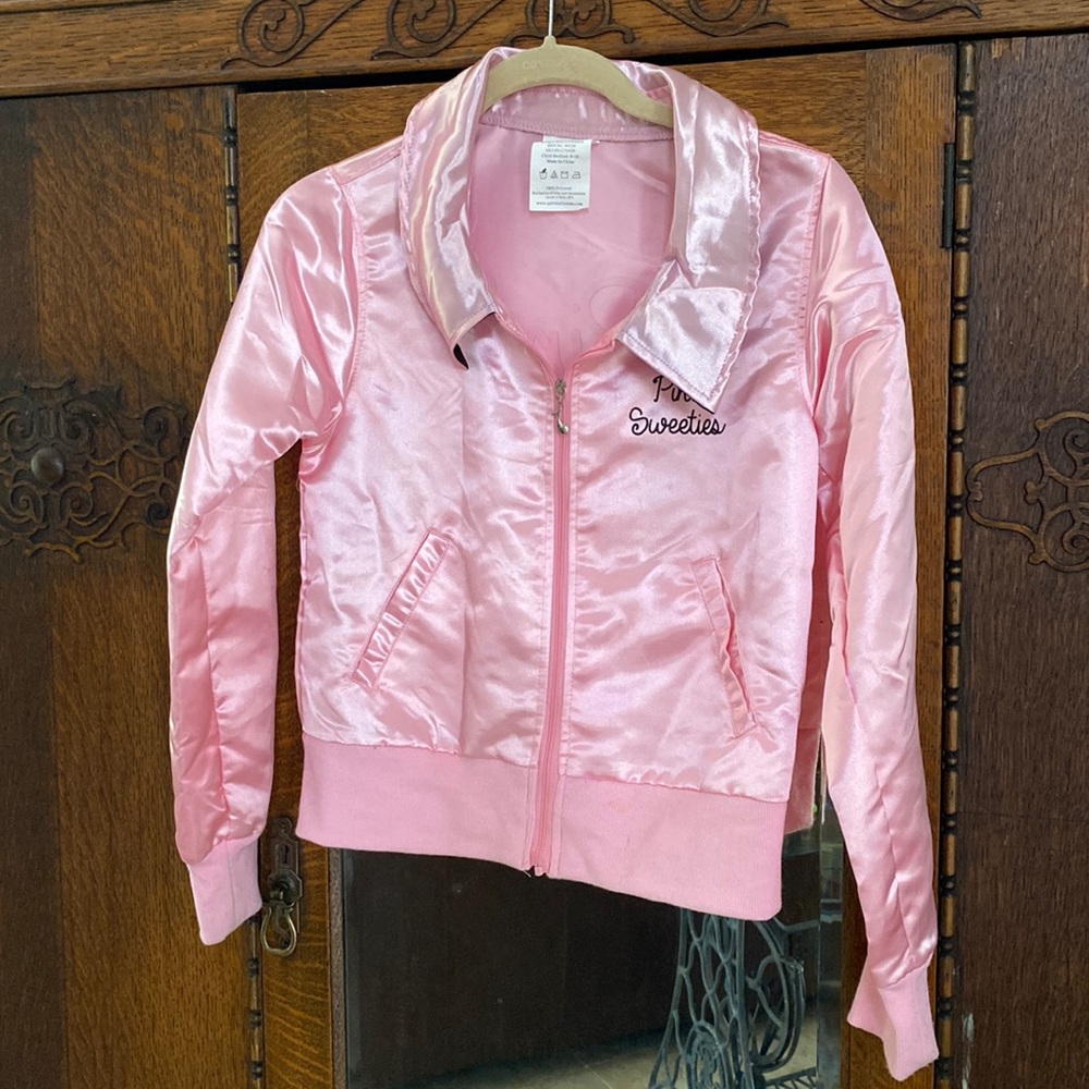 Pink sweeties jacket. Size 8-10.
